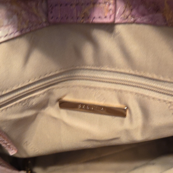 Brahmin Amelia Lilac Whimsy Crocodile Embossed Bucket Bag - Picture 8 of 12